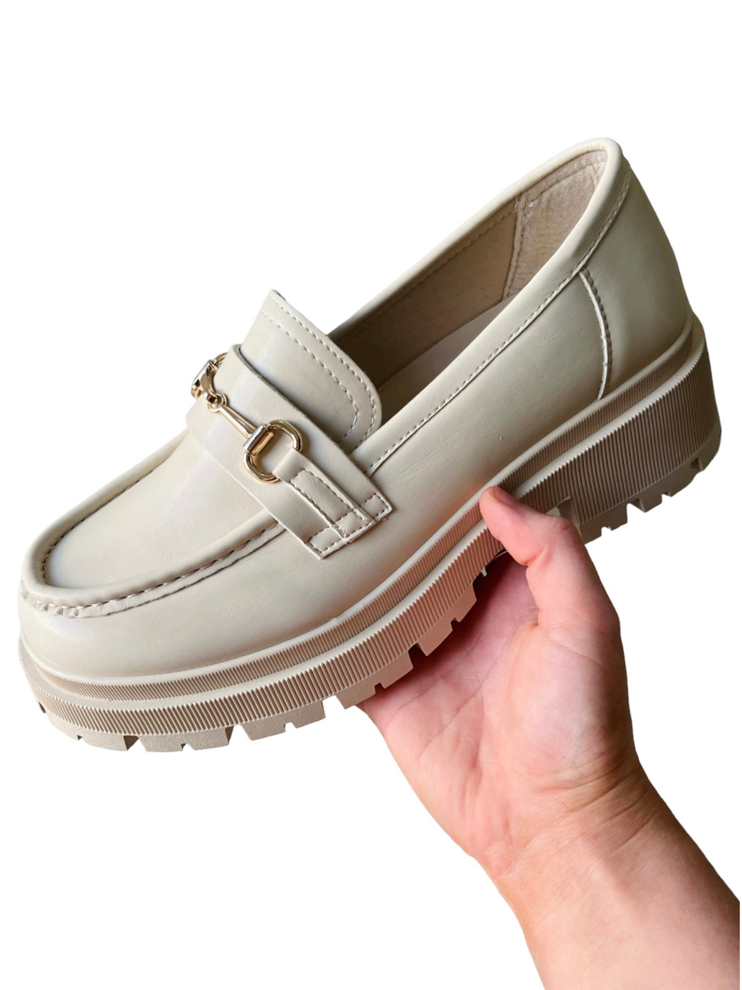 Forever Linked Faux Leather Loafer - Cream