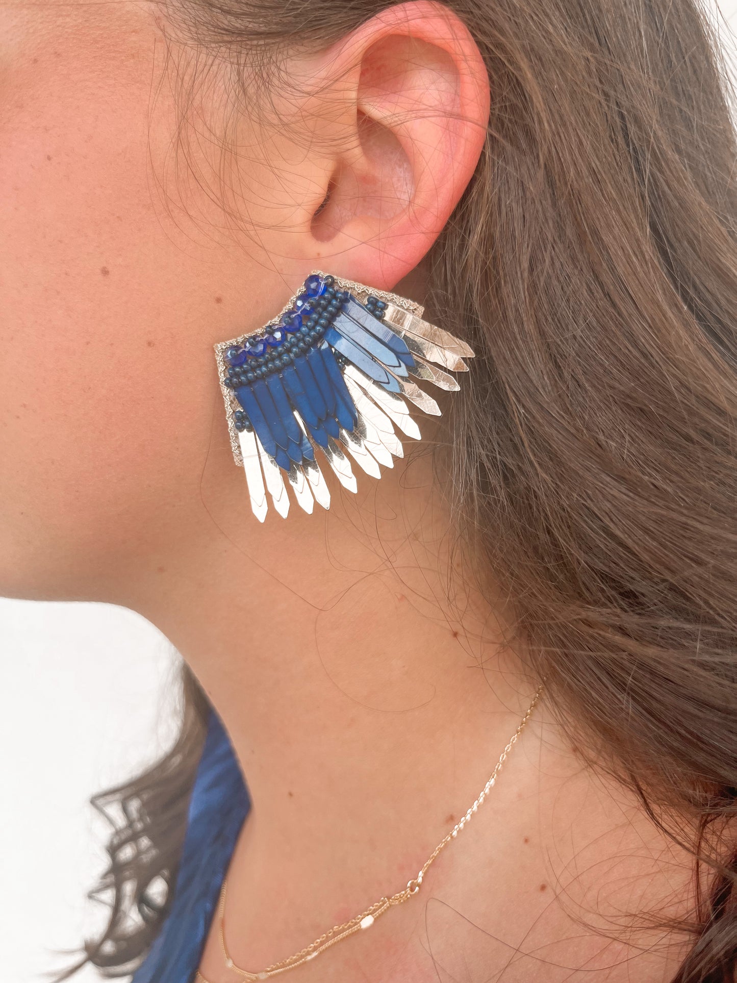 AU Statement Earrings - Navy