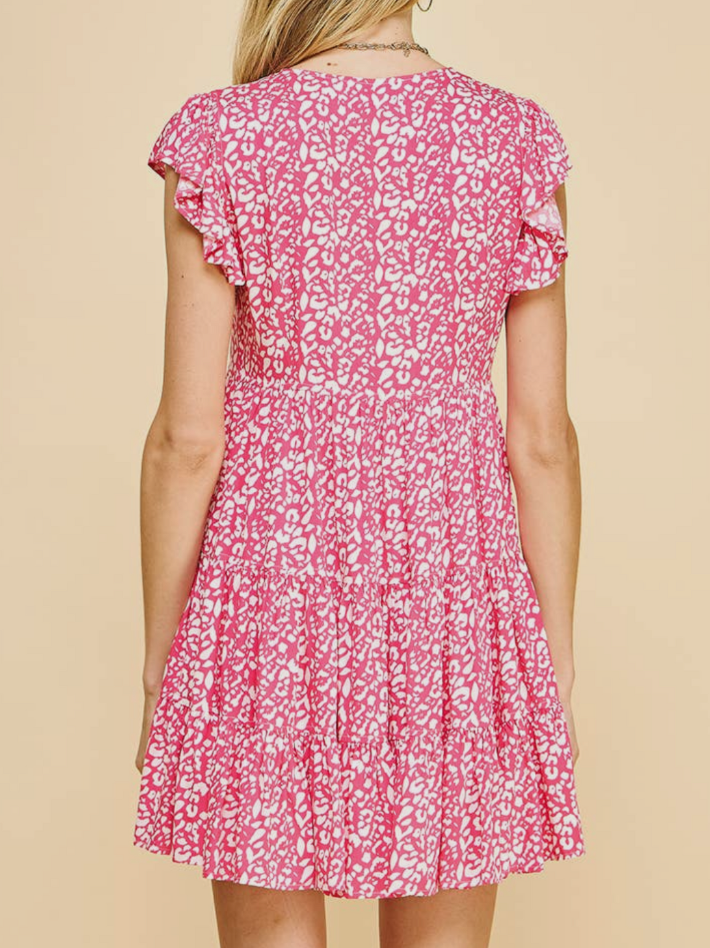 Tasha Tiered Mini Dress - Hot Pink