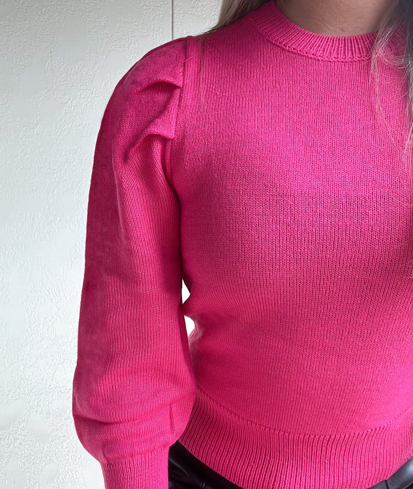 Pleated in Pink Sweater - Fuscia