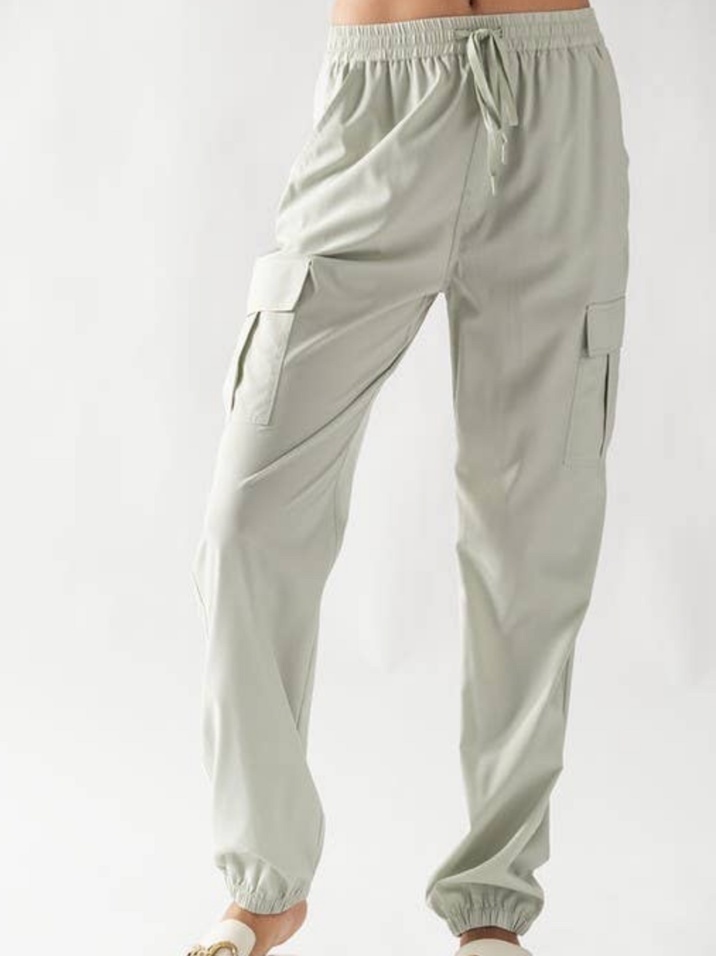 Silk Joggers - Sage Green